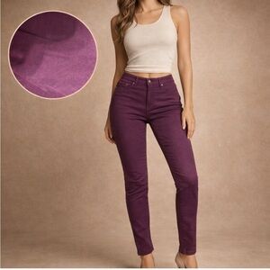 HDE Purple Skinny Jeans Size Small High Rise Stretch Denim